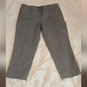 Hilary Radley Womens Black and White Patterned Crop/Ankle Pants, Size 8 (1206)